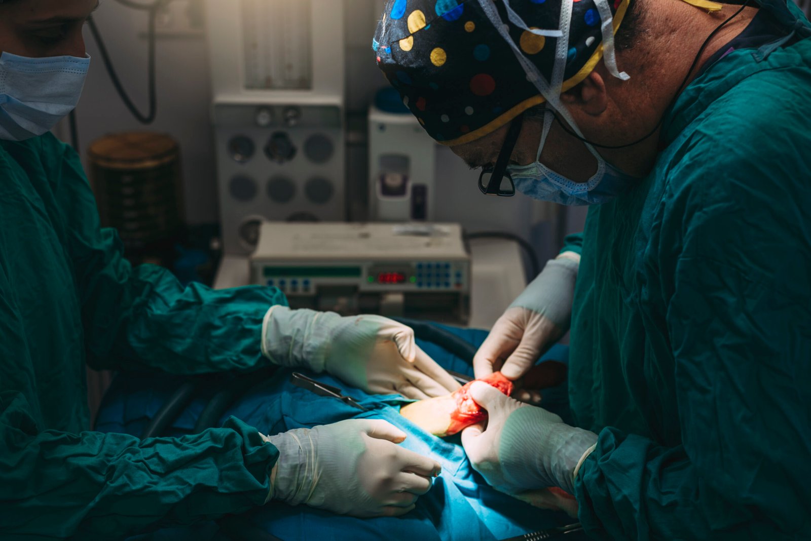 Cardiac surgeons in sterile attire performing open surgery with expertise at Cardiac Care Associates, best cardiac care centre in Bhopal.